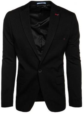 Jednoradové pánske sako v čiernej farbe