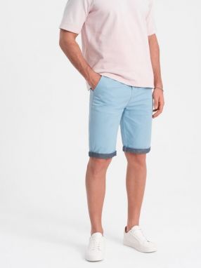 Modré chinos kraťasy s lemom V3 W421
