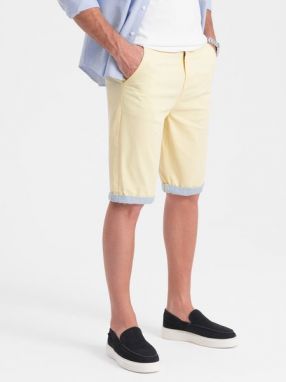 Žlté chinos kraťasy s lemom V7 W421