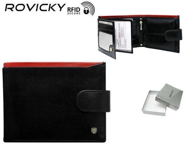 Čierna kožená peňaženka Rovicky