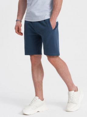 Tmavo modré teplákové kraťasy V4 SRSK-0139
