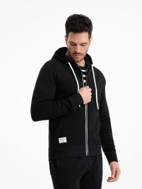 Základná čierna mikina na zips V5 SSBZ-0178