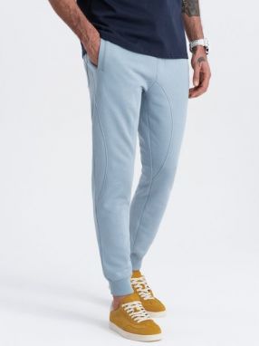 Svetlo modré tepláky s trendy prešívaním V7 PABS-0173