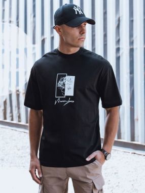 Moderné čierne tričko s trendy potlačou