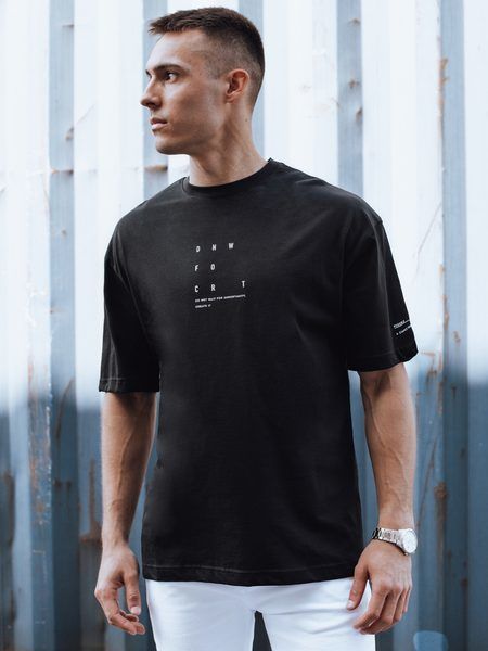 Módne čierne tričko s popisom