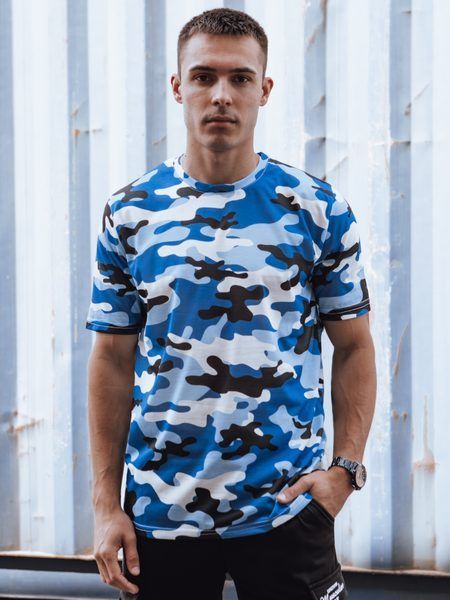 Maskáčové tričko v indigo farbe