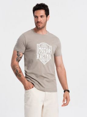 Popolavé tričko s moto potlačou V3 TSPT-0125