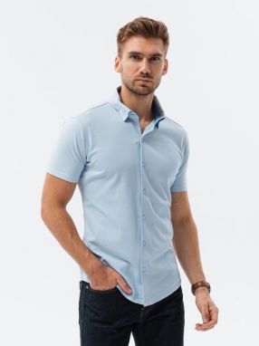 Trendy modrá košeľa V3 SHSS-0100