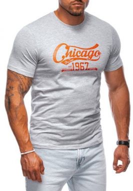Šedé tričko s nápisom Chicago S2008