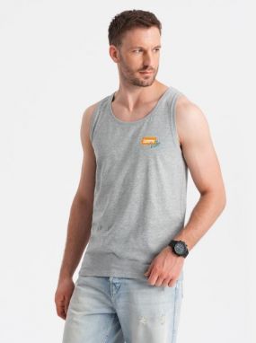 Šedé tielko s letným motívom V3 TSTT-0191
