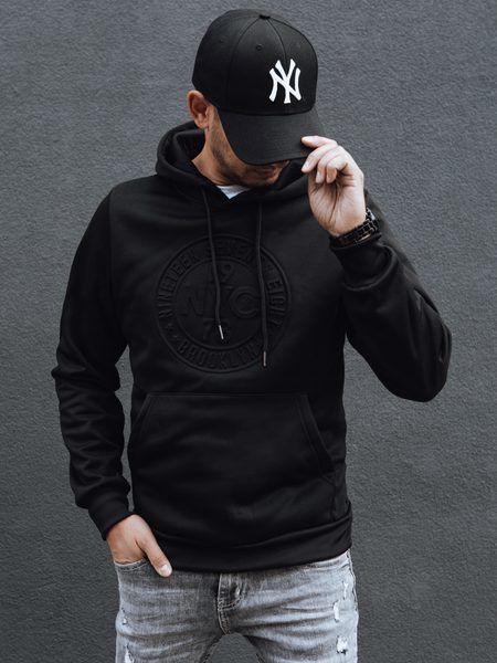 Čierna moderná mikina s kapucňou