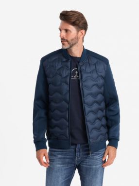 Tmavo modrá bomber trendy bunda V2 JALP-0141