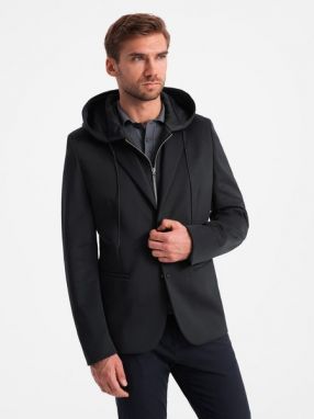 Elegantná čierna bunda V1 BLZB-0126