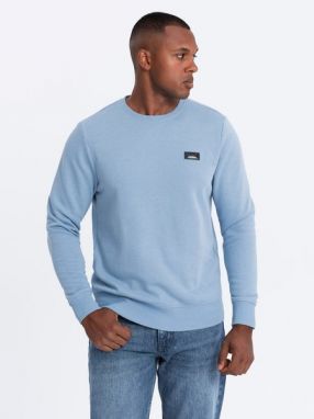 Trendy svetlo modrá mikina s nášivkou V3 SSNZ-0136