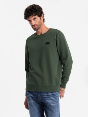 Trendy zelená mikina s nášivkou V4 SSNZ-0136