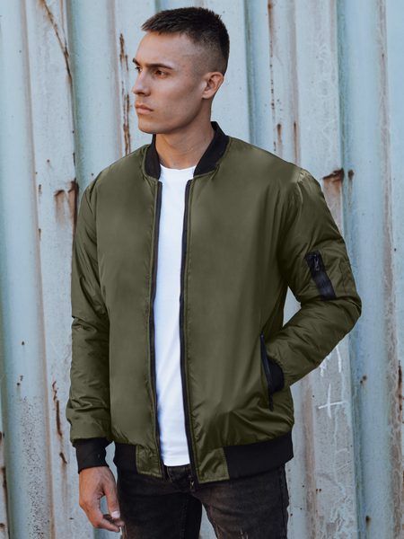 Jedinečná zelená prechodná bomber bunda