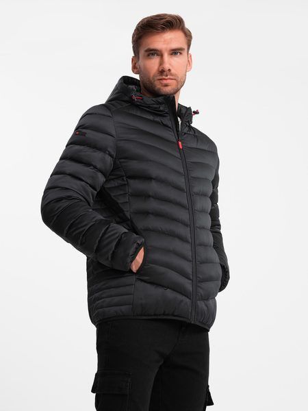 Čierna prešívaná pánska bunda V2 JALP-0180