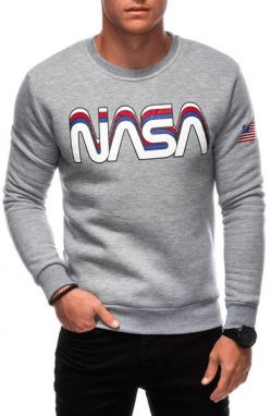 Šedá mikina s nápisom NASA B1686