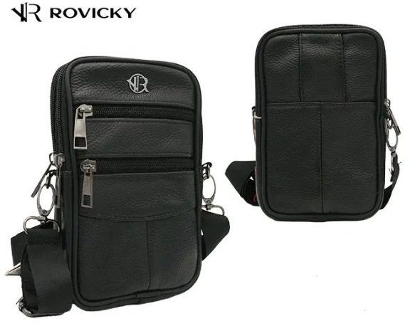 Trendy kožená čierna taška Rovicky