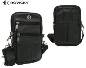 Trendy kožená čierna taška Rovicky