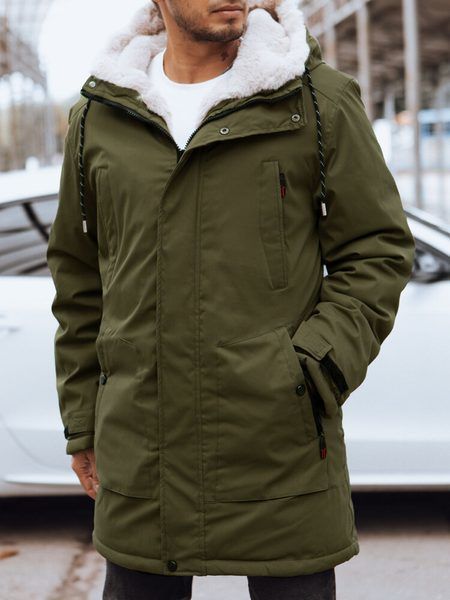 Trendy zelená pánska zimná bunda