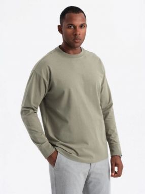 Moderné khaki  pánske tričko V4 LSBC-0129