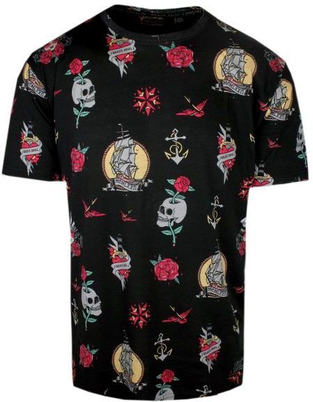 Čierne pánske tričko s trendy potlačou