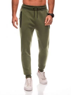 Basic olivové pánske tepláky V2 PABS-0104