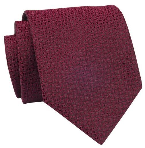 Moderná vzorovaná kravata v bordovej farbe