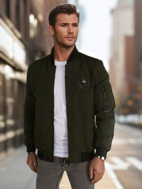 Moderná zelená bomber bunda