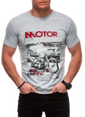Šedé tričko s moto-potlačou S2029