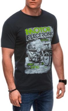 Tmavo-modré tričko s moto-potlačou S2029