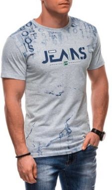 Módne šedé tričko s nápisom Jeans S2034