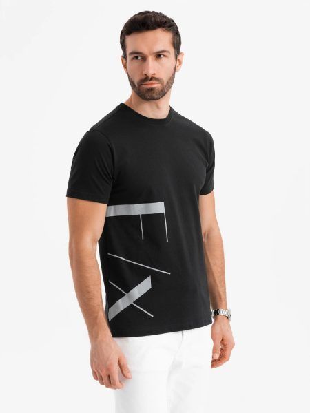 Originálne čierne tričko s nápisom V1 TSPT-0213