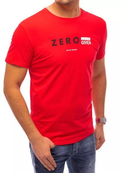 Červené pánske tričko s nápisom ZERO