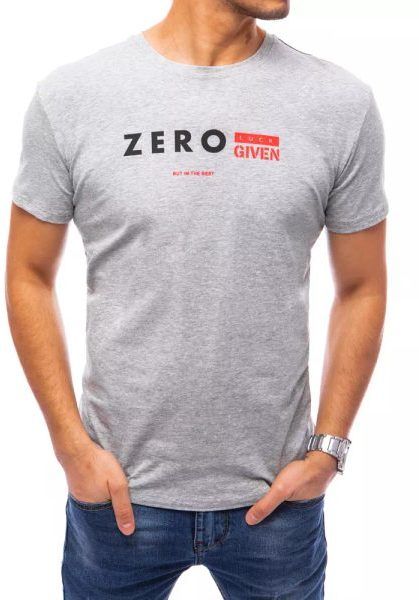Sivé pánske tričko s nápisom ZERO