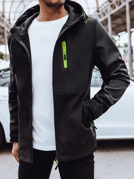 Trendy čierna pánska softshellová bunda