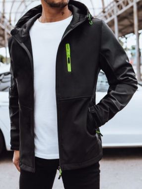 Trendy čierna pánska softshellová bunda