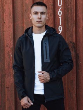 Modrá softshellová bunda pre pánov