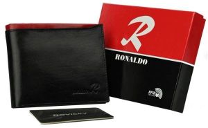 Dizajnová čierna pánska peňaženka Ronaldo