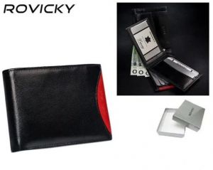 Kožená pánska peňaženka Rovicky v čiernej farbe