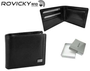 Elegantná kožená čierna peňaženka Rovicky