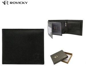 Elegantná čierna kožená pánska peňaženka
