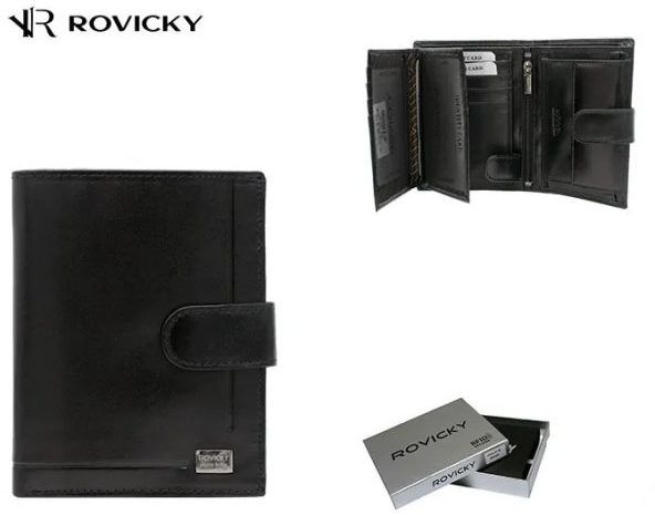 Čierna pánska kožená peňaženka s prackou