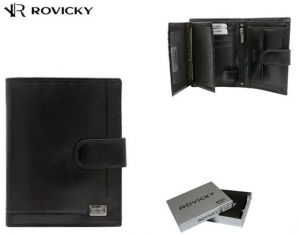 Čierna pánska kožená peňaženka s prackou