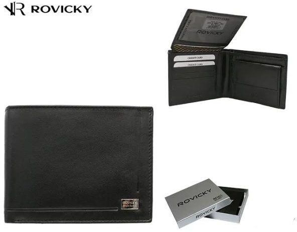 Elegantná čierna pánska peňaženka Rovicky
