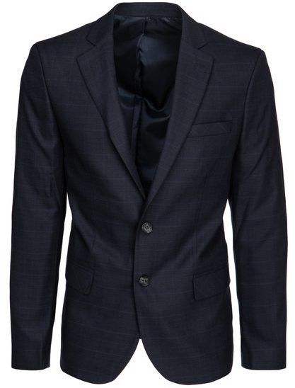 Trendy kárované pánske sako modré