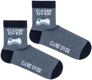 Medium šedé pánske ponožky Game over
