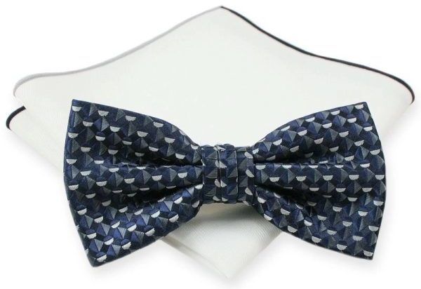 Trendy vzorovaný modrý pánsky motýlik