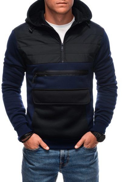Trendy mikina s kapucňou tmavo-modrá 1684b